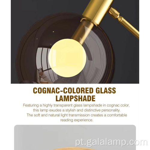 Candeeiro de pé de vidro moderno e luxuoso